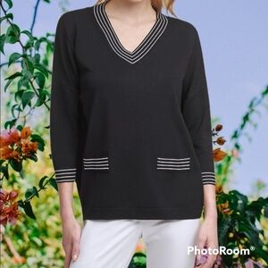 Karl Lagerfeld Paris Black Dolman Pocket Sweater